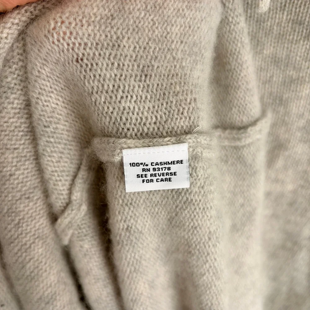 The Cashmere Project Women's Grey Fringe‎ Cardigan Sweater XS Oversized